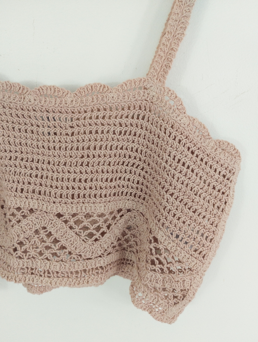 Ichi Crocheted Pink Cropped Tank Top Size XS/S - Picture 2 of 8
